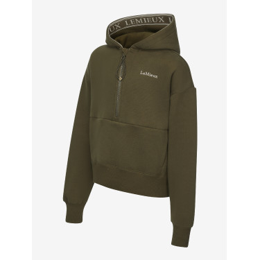 Felpa con cappuccio LeMieux mezza zip Esme Young Rider Hettie Alpina Marrone