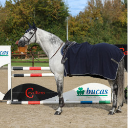 Coperta in pile Bucas Show-Line 400g Marina / grigio Blu Coperta in pile Bucas Show-Line 400g Marina / grigio Blu