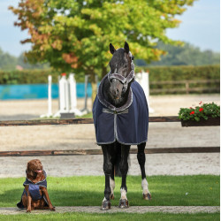 Coperta in pile Show-Line Bucas 600g Marina / grigio Blu Coperta in pile Show-Line Bucas 600g Marina / grigio Blu