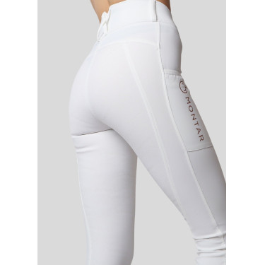 Leggings Montar Michelle logo full grip donna Bianco / oro rosa Leggings Montar Michelle logo full grip donna Bianco / oro rosa
