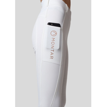 Leggings Montar Michelle logo full grip donna Bianco / oro rosa Leggings Montar Michelle logo full grip donna Bianco / oro rosa