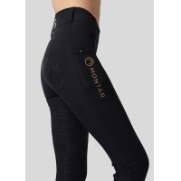 Leggings Montar Michelle logo full grip donna Nero / oro rosa