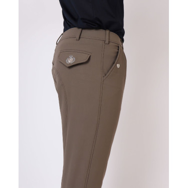Pantaloni Montar Gary uomo grip ginocchia Fango Marrone