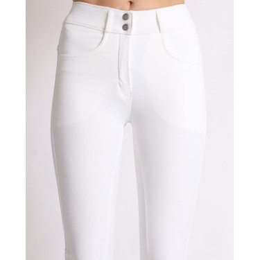 Pantaloni Montar Megan a vita alta da donna full grip Vol 2 Bianco