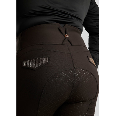 Pantaloni Montar a vita alta Briella crystal Rose gold Curve full grip donna Nero