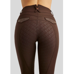 Pantaloni Montar a vita alta Briella crystal Rose gold Curve full grip donna Marrone