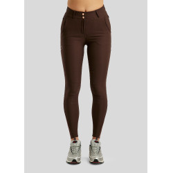 Pantaloni Montar a vita alta Briella crystal Rose gold Curve full grip donna Marrone