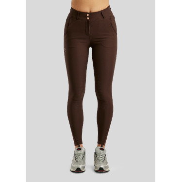 Pantaloni Montar a vita alta Briella crystal Rose gold Curve full grip donna Marrone