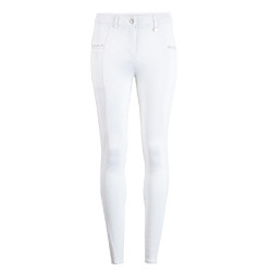 Pantaloni Montar Yati Crystal Junior full grip Bianco