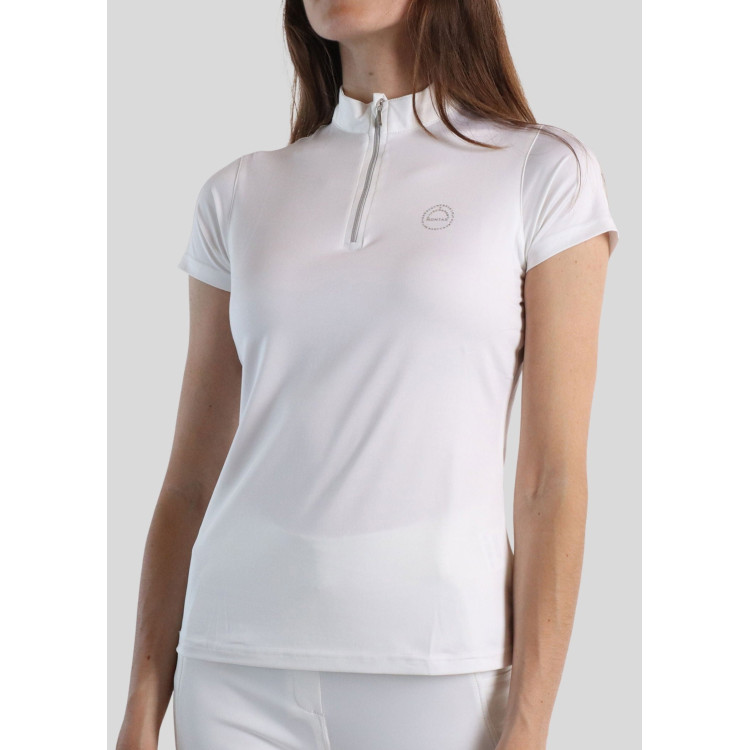 Polo da concorso Montar Everly logo con cristalli Curve donna Polo da concorso Montar Everly logo con cristalli Curve donna