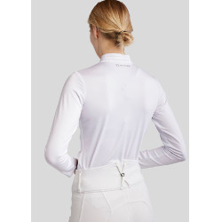 Polo da concorso Montar MoRosie a maniche lunghe da donna Bianco Polo da concorso Montar MoRosie a maniche lunghe da donna Bianco