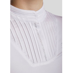 Polo da concorso Montar MoRosie a maniche lunghe da donna Bianco Polo da concorso Montar MoRosie a maniche lunghe da donna Bianco