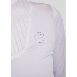 Polo da concorso Montar MoRosie a maniche lunghe da donna Bianco Polo da concorso Montar MoRosie a maniche lunghe da donna Bianco
