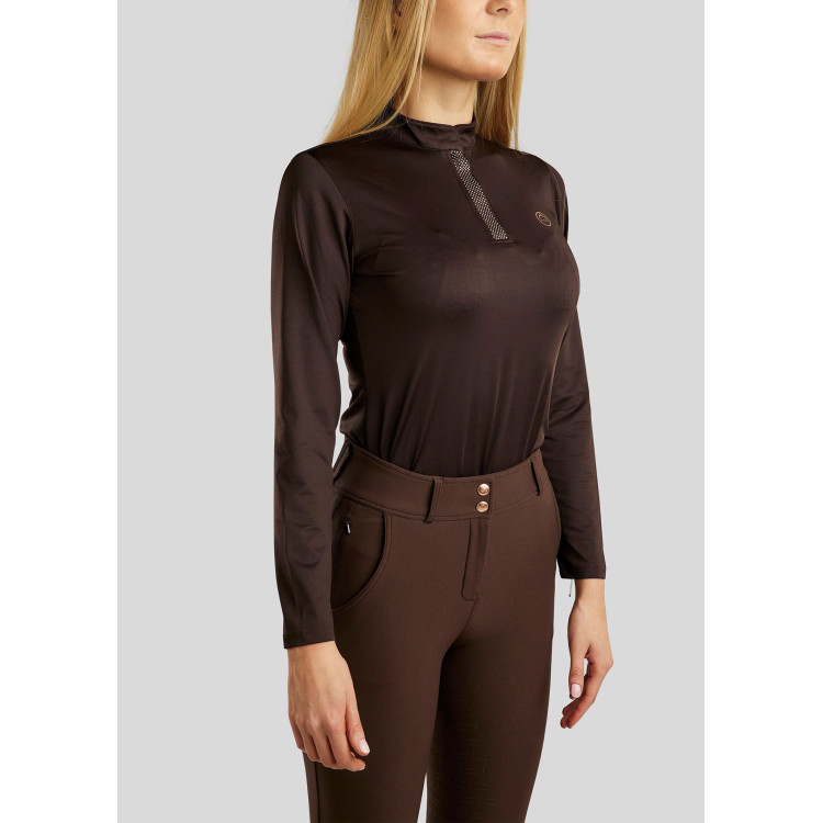Polo Montar Briella a maniche lunghe crystal Rose gold Curve donna