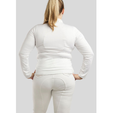 Polo Montar Briella a maniche lunghe crystal Rose gold Curve donna Bianco