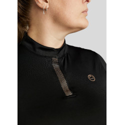 Polo Montar Briella a maniche lunghe crystal Rose gold Curve donna Nero