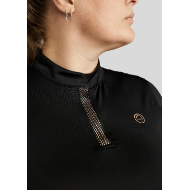 Polo Montar Briella a maniche lunghe crystal Rose gold Curve donna Nero