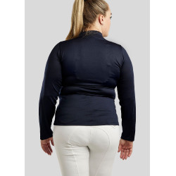 Polo Montar Briella a maniche lunghe crystal Rose gold Curve donna Marina Blu marino