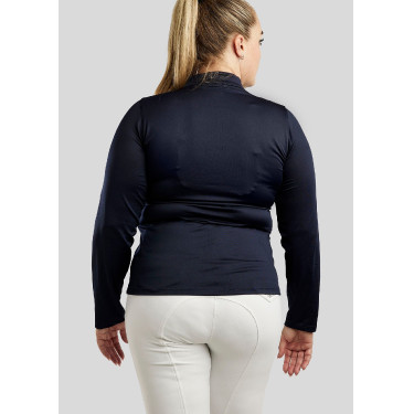 Polo Montar Briella a maniche lunghe crystal Rose gold Curve donna Marina Blu marino