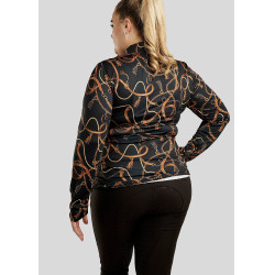 Polo Montar Haily Bridle maniche lunghe Curve donna Nero