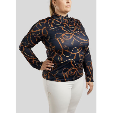 Polo Montar Haily Bridle maniche lunghe Curve donna Marina Blu marino