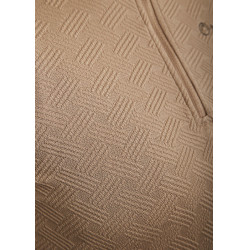 Polo da equitazione MoCilia Jacquard raffinato a maniche lunghe da donna Latté Marrone