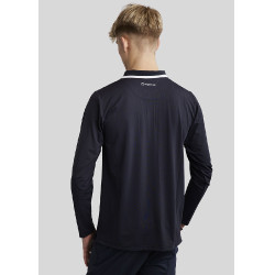 Polo da uomo Montar MoDrake con colletto a contrasto e maniche lunghe Blu marino scuro