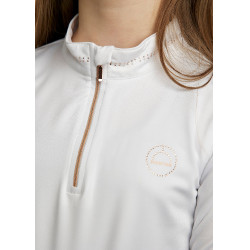 Polo Montar MoEverline junior rosa oro maniche lunghe Bianco
