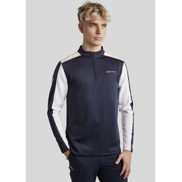 Polo da equitazione MoPhil a maniche lunghe da uomo Blu marino scuro