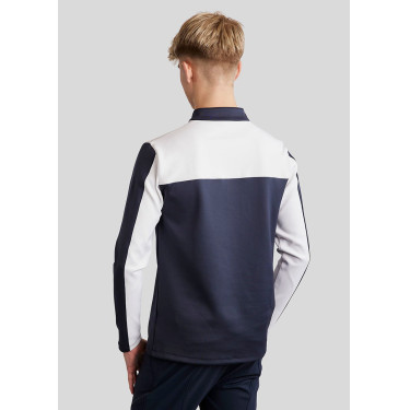 Polo da equitazione MoPhil a maniche lunghe da uomo Blu marino scuro