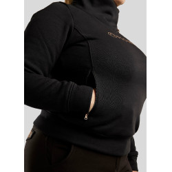 Maglia Montar Naja con zip al collo crystal rose gold Curve donna Nero