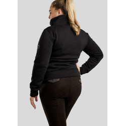 Maglia Montar Naja con zip al collo crystal rose gold Curve donna Nero