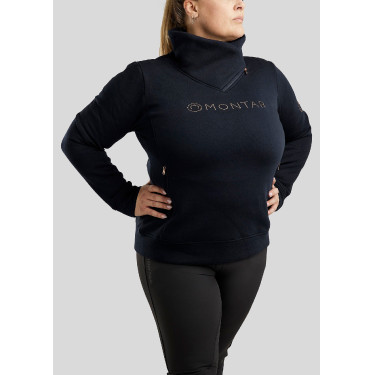 Maglia Montar Naja con zip al collo crystal rose gold Curve donna Marina Blu marino