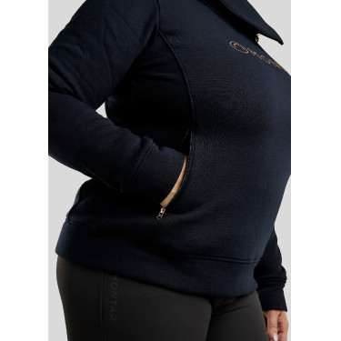 Maglia Montar Naja con zip al collo crystal rose gold Curve donna Marina Blu marino