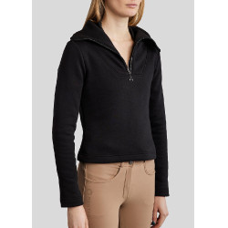 Felpa Montar MoElla con zip a un quarto da donna Nero
