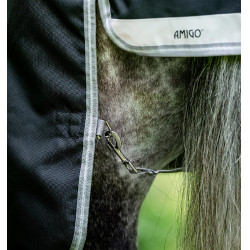Coperta Horseware Amigo Bravo 12 XL 0g Nero / grigio titanio / argento