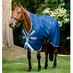 Coperta Horseware High Neck Amigo® Bravo 12 Original 250g 1200D Marina / grigio titanio / argento Blu marino