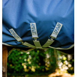 Coperta Horseware High Neck Amigo® Bravo 12 Original 250g 1200D Marina / grigio titanio / argento Blu marino
