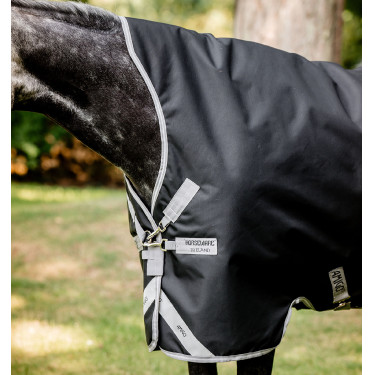 Coperta Horseware High Neck Amigo® Bravo 12 Original 250g 1200D Nero / grigio titanio / argento