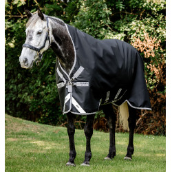 Coperta Horseware High Neck Amigo® Bravo 12 Original 250g 1200D Nero / grigio titanio / argento