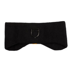 Fascia Equestro unisex in lana a costine con protezione per le orecchie e logo