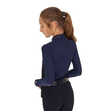Maglia intima Equestro da allenamento a maniche lunghe per ragazza Blazer marine Blu marino