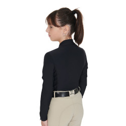 Maglia intima Equestro da allenamento a maniche lunghe per ragazza Nero