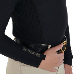 Maglia intima Equestro da allenamento a maniche lunghe per ragazza Nero