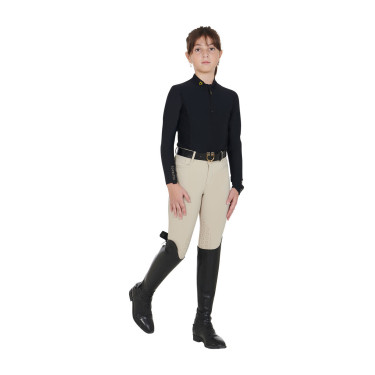Maglia intima Equestro da allenamento a maniche lunghe per ragazza Nero