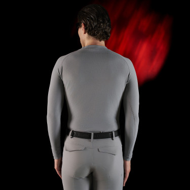 Base Layer uomo maniche lunghe Equestro Ridertechnology Uccello beffardo Grigio