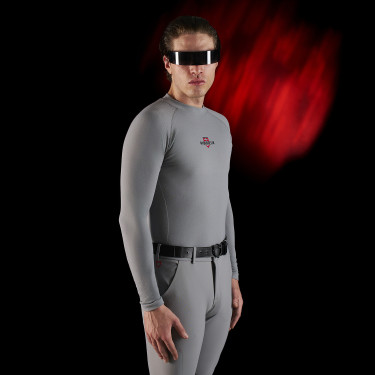 Base Layer uomo maniche lunghe Equestro Ridertechnology Uccello beffardo Grigio