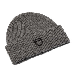 Berretto equestre unisex in lana a trama lavorata a maglia Grigio mélange