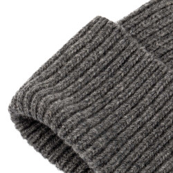 Berretto equestre unisex in lana a trama lavorata a maglia Grigio mélange
