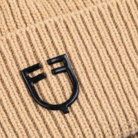 Berretto equestre unisex in lana a trama lavorata a maglia Nero
